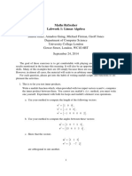 Linear Algebra Refresher Exercises