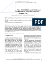 Effect of Adding Palm Oil Mill Effluent (POME) and Slurry On Biogas From Cow Manure To Produced Methane Gas