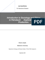 Introduction To Sociology and Ethics in Petroleum Exploration and Production