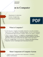 Introduction To Computer Technology: Department of Architecture Faculty of Engineering Universitas Hasanuddin