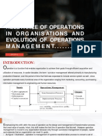 Relevance of Operations in Organisations and Evolution of Operations Management