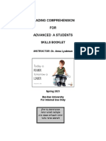 Reading Comprehension FOR Advanced A Students: Skills Booklet