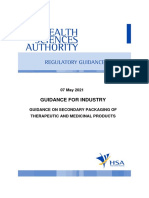 Hsa - Guidance On Secondary Packaging of Therapeutic and Medicinal Products