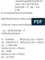 Ecz Standardized Grading System For Grade 7, 9, 12 and Gce Examinations