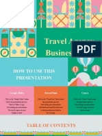 Green Blue Pink and Orange Festive Pattern Travel Agency Business Plan Presentation