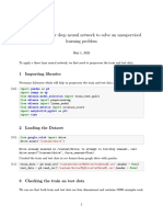 Using A Three Layer Deep Neural Network To Solve An Unsupervised Learning Problem