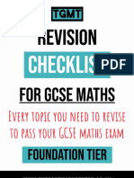 Revision Checklist - Foundation - PDF