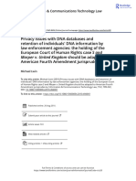 Privacy Issues With DNA Databases and Retention of Individuals DNA Information by Law Enforcement Agencies The Holding of The European Court of Human