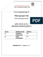 Microproject On: Advance Java PROGRAMMING (22517)