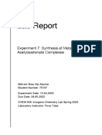 Inorganic Chemistry - Lab Report 7