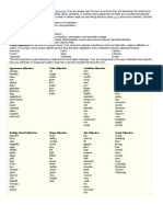 Adjective List and Expl