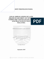 Legal Implications of Land Fraud On Security of Tenure Under The Conveyancing Law and Practices in West Malaysia