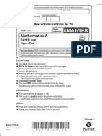 Edexcel IGCSE Mathematics A June 2022 Question Paper-1HR - 4ma1-1hr-Que-20220521