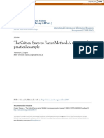 The Critical Success Factor Method: A Review and Practical Example