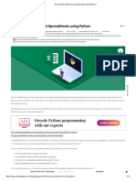 How To Work With Excel Spreadsheets Using Python