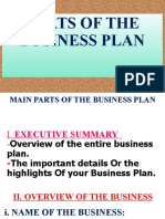 Parts of The Business Plan Students