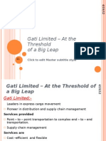 Gati Limited - at The Threshold of A Big Leap