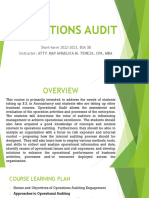 1 Nature and Objectives of Operational Audit Engagement