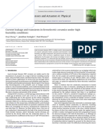 Current Leakage and Transients in Ferroelectric Ceramics Under High Humidity Conditions