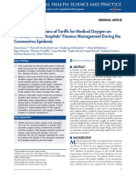 Financial Implication of Tariffs For Medical Oxygen - Rwanda