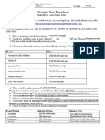 Geologic Time Worksheet