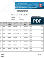 Written Test Report