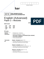 Barker College Trial English Advanced Paper 2 2019