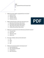 Cardiovascular System Quiz