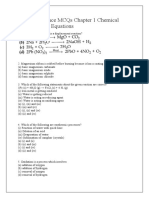 MCQ Chemical Equations