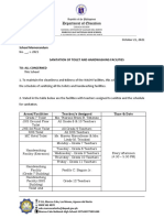 Schedule of Sanitation