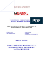 Hero Honda Comparative Study of Hero Honda Motors With Bajaj Automobiles