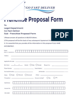 Go Fast Deliver Franchise Proposal Form