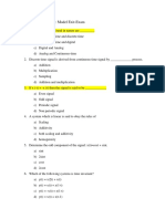 Signals and Systems Model Exit Exam