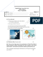 Posttest STD 9 TH English Higher Level Bridge Course