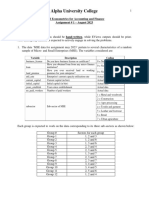 Assignment I Questions Econ. For Acct & Fin. 2023