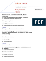 300+ REAL TIME Language and Linguistics Objective Questions & An