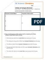 Alkali Metals and Halogens Worksheet