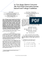 PR Control For Two-Stage Matrix Converter Excitation Doubly Fed Wind Generation System Under Unbalanced Grid Voltage Conditions