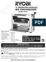 Manual Ryobi Thicknesser