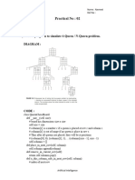 Practical No: 02: Aim: A) Write A Program To Simulate 4-Queen / N-Queen Problem. Diagram