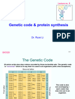 Lecture9 Genetic Code & Protein Synthesis