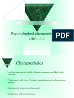 Psychological Characteristics of Crimina