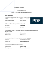 CHAPTER 05 LESSON 01 St. Thomas Aquinas Natural Law Ethics JAVIER