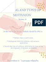 Meaning and Types of Motivation - Module 19