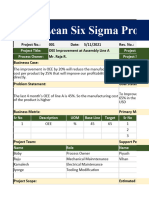 Lean Six Sigma Project Charter Template