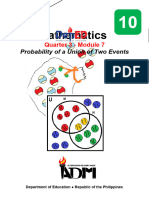 Math10 - Q3 - Module7 - Probability of A Union of Two Events - V3