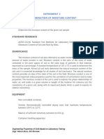 Experiment 2 - Moisture Content