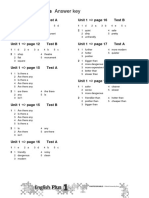 Five Minute Tests Answers