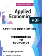 APPLIED ECONOMICS Lesson 1 Introduction To Economics 2