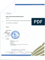 Advance Payment Supporting Documents Letter